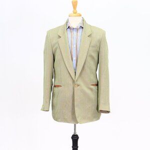 E Trautz Savile Row 40R Beige HB 1-Button Sport Coat Blazer Jacket T074